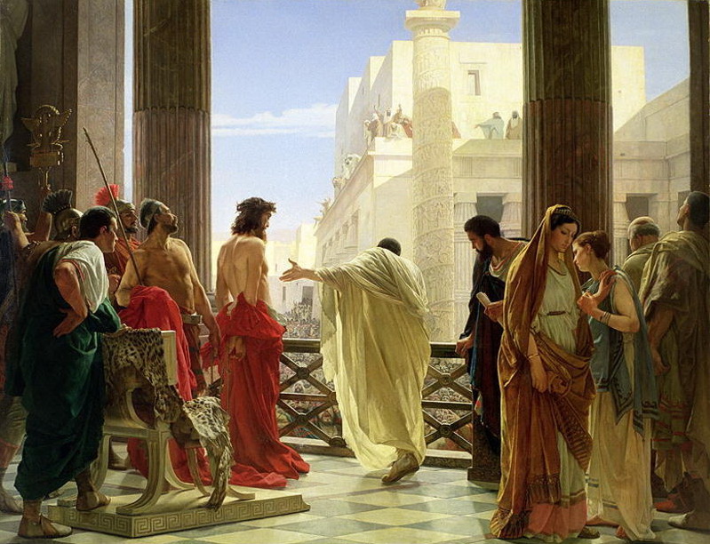 Painting of Pontius Pilate with his Prisoner by Antonio Ciseri (1760-1828)