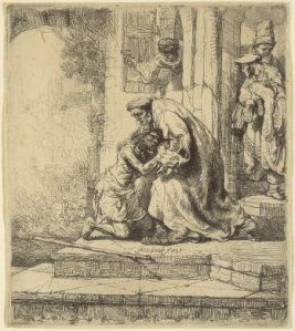 The return of the prodigal son - Rembrandt drawing