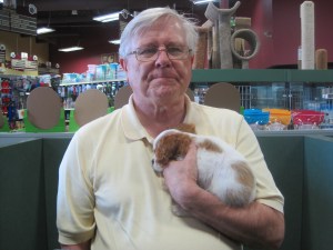 Barclay (Cavalier King Charles Spaniel) and bad Dad (homo sapiens)