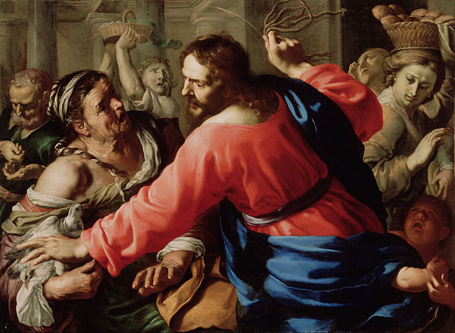 Jesus cleansing the temple painting