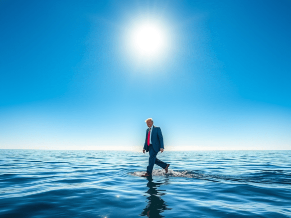 The MAGA miracle of Donald Trump walking on water.